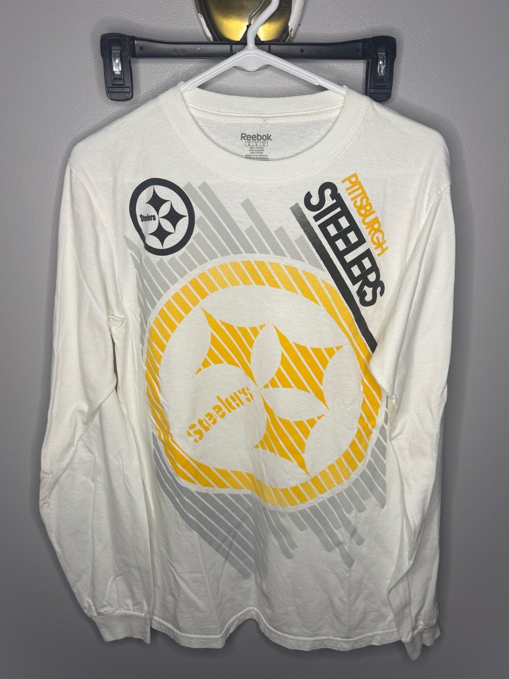 Vintage Reebok White Long Sleeve Pittsburgh Steelers Graphic Tee
